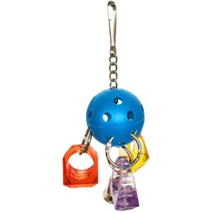 Pet Chew Toy Kleurrijke Vogel Speelgoed Plastic Bal Keten Chew Toy Gedraaid Paard Ring Bal Voor Papegaai