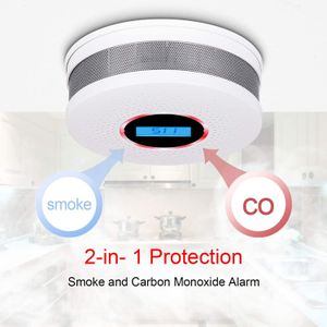 Ultra-Dunne Tuya Wifi Rookmelder Co Koolmonoxide Sensor 2 In 1 360 ° Brandalarm Huis beveiliging Hoge Gevoelige