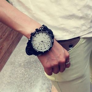 Lintimes Unisex Vrouwen Mannen Horloge Sport Horloges Outdoor Mode Quartz Horloge Grote Ronde Wijzerplaat Horloge