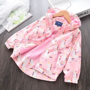 Babyinstar Baby Meisjes Eenhoorn Jas Lange Mouwen Jassen voor Kinderen Meisje Jas Lente Bovenkleding Windjack Kinderen Jas