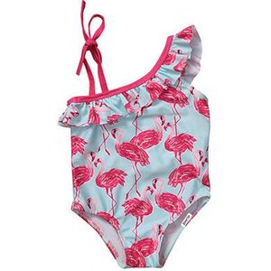 Peuter Kids Baby Meisjes Een Stuk Off Shhoulder Ruches Bikini Badpak Badmode Badmode Badpak Zwemmen Kostuum 1-6Y