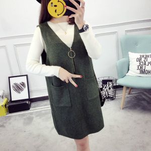 Lente Herfst Wollen Trui Vest Vrouwen Mouwloze O-hals Gebreide Vesten Lange Stukken Poullover Vest Vrouwelijke Jumper Pull Femme