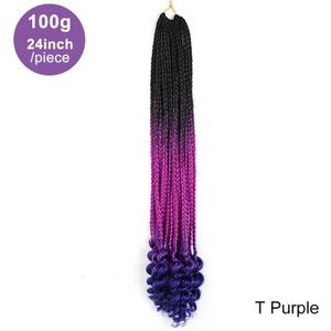 XCCOCO 24inch Crochet Hair Box Braids Curly Ends Ombre Synthetic Hair for Braid 22 Strands Godness Curl Braiding Hair Extensions