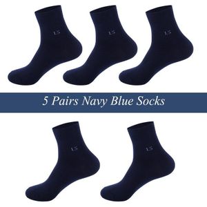 5 Pairs = 10 Stuks Van Mannen Sokken Mode Zakelijke Sokken Mannen Effen Kleur Hoge Ademend Katoen casual Mannen Sokken