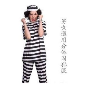 1 STKS Superieure Gloednieuwe Gevangene Kostuum Jail Man Convict Volwassen Halloween Kostuum Fantasia Kostuums Cosplay