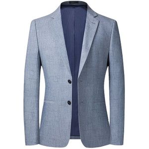 Schinteon Mannen Lente Herfst Blazer Business Casual Party Bruiloft Kleding Slim Fit Blauw Uitloper 2022