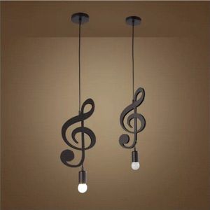 Feiemfeiyou A-Z Woorden Muziek Karakter E27 Creatieve Zwart Led Hanglamp Voor Bar Slaapkamer Bookroom Hanger Verlichting