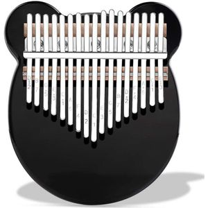 17 Toetsen Kalimba Kristal Duim Piano Acryl Draagbare Muziekinstrument Voor Kinderen Volwassen Beginners (Zwart)
