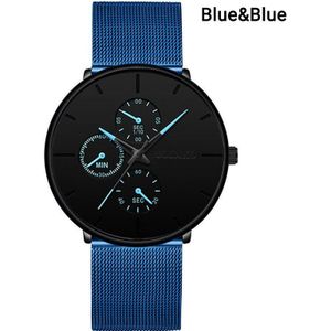 Mannen Mode Horloge Mannen Business Casual Ultra-Dunne Horloge Heren Rvs Mesh Riem Quartz horloge Klok