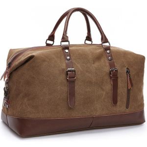 MARKROYAL Men Travel Bags Medium Large Capacity Luggage Bags Canvas Leather Travel Duffel Bags Shoulder Bags
