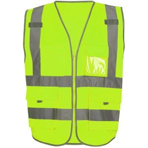 Unisex Hoge Zichtbaarheid Veiligheid Vest Jacket & Pocket Tas Reflecterende Rits Veiligheid Jas Outdoor Vest Uniform Sportkleding