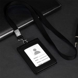 Kaarthouder Neck Strap Supplies Stationair Eenvoudige Kantoor Credit Pu Doos Geen Rits Sleutelhanger Unisex 11 Jurk Met Lanyard Badge