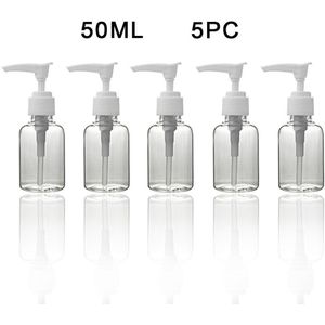 5 Stuks Transparant Reizen Pomp Fles Lotion Dispenser Fles Plastic Spuit