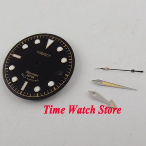 Fit ETA 2824 2836 Automatische Beweging 30.4mm zwarte wijzerplaat datum venster rose gouden Horloge Wijzerplaat met handen D98