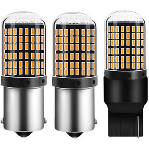 1PC T20 7440 W21W Led-lampen 3014 144smd led CanBus Geen Fout 1156 BA15S P21W BAU15S PY21W led lamp voor Richtingaanwijzer Geen Flash