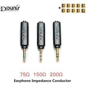 Dunu Conductor Oortelefoon Impedantie Plug 75 150 200 Ohm Noise Cancelling Adapter 3.5 Mm Jack Weerstand Ruis Filter Plug