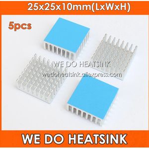 WE DOEN HEATSINK 5 pcs DIY 25*25*10mm Cooling Radiator Aluminium Heatsink voor Zuid/Noord bridge Chipset Met Thermische Tapes