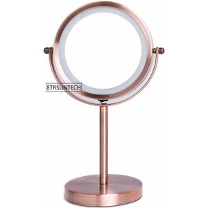 6 ""1X/3X Vergrootglas Tweezijdige Spiegel Met Standaard 18 LED Verlichte Tabletop Make-Up Cosmetische Spiegel Battery Operated 3 kleuren