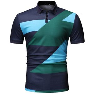 Mode mannen polo Shirt Met Revers Zomer Business Casual Contrast Kleur Gedrukt Polo Shirt