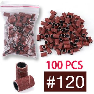 100 Pcs Elektrische Nail Schuurbanden Apparaat Voor Manicure 80 #120 #180 # Polijsten Freesmachine Accessoires Boor bits Vervangen