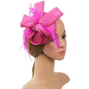 Vrouwen Dames Solid Handgemaakte Tovenaar Feather Mini Top Hat Haar Clip Bruid Wedding Party Cap