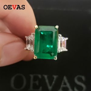 Oevas 100% 925 Sterling Zilver Gemaakt Moissanite Emerald Edelsteen Geboortesteen Bruiloft Verlovingsring Fijne Sieraden