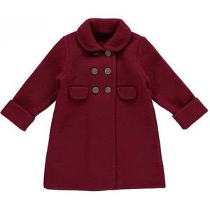 Meisjes Jaar Rode Wollen Jassen Kinderen Kerst Kleding Kinderen Winter Bovenkleding Peuter Wollen Parka Baby Boutique Kleding