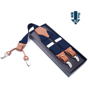35mm Wide Men Suspenders High Elastic Adjustable 4 Strong Clips Suspender Heavy Duty Y Back Trousers Braces 6 Color