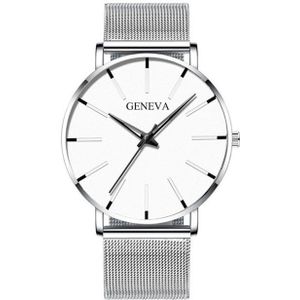 Minimalistische Mode Mannen Ultra-Dunne Horloges Mannen Business Roestvrijstalen Gaas Riem Quartz Horloge Relogio Masculino KT09