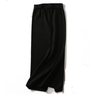 SINGRAIN Vrouwen trui rok potlood midi gebreide rok hoge taille rokken womens winter lange warme breien rokken split bodems