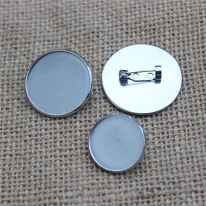 Rvs Fit 12 Mm 14 Mm 16 Mm 18 Mm 20 Mm 25 Mm 30 Mm Vintage Ronde Broche blank Instelling Bezel Blank Base Cabochons Accessoires