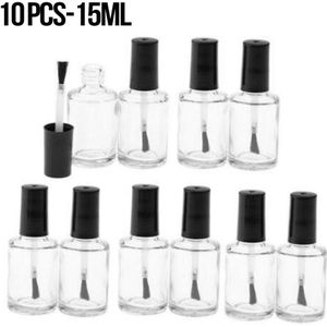 10 Pcs 15 Ml Alcohol Liquid Nail Art Polish Water Dispenser Remover Lege Glazen Fles Hervulbare Lege Cosmetische Containers