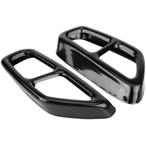 Brand 2Pcs Strength Stainless Steel Car Stainless Steel Black Exhaust Tailpipe Cover Trim For BMW 5 Series G30