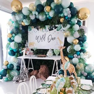 167Pcs Groene Ballonnen Boog Safari Jungle Party Ballon Verjaardag Party Decor Kids Dier Ballonnen Guirlande Baby Shower Decor