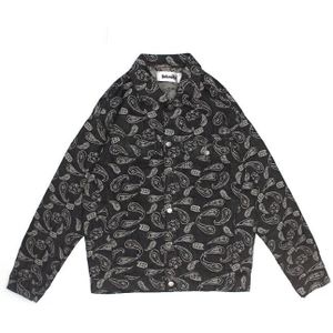 Cashew Bloemen Print Coaches Jassen Mannen Streetwear Hip Hop Paisley Denim Jacket Jassen Vrouwen Casual Hipster Tops