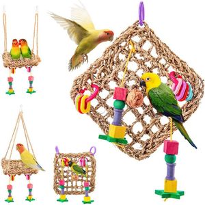 Parrot Kanarie Kauwen Speelgoed Vogel Hangmat Speelgoed Opknoping Voor Kleine Huisdier Vogels Foerageren Speelgoed