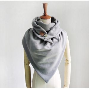 Big Size Vrouwen Winter Effen Sjaal Wraps Loop Metal Button Soft Wrap Casual Warme Deken Sjaals Ring Buis Sjaals