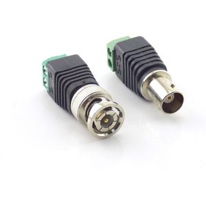 1 Pair Bnc Connector Male Coax Cat5 Naar Bnc Vrouwelijke Plug Dc Adapter Balun Connector Voor Cctv Camera Accessoires Led strip Verlichting