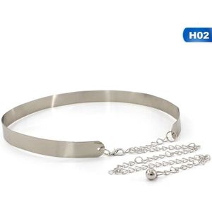 Vrouwen Full Metal Taille Spiegel Breed Goud Zilver Plaat Tailleband Kettingen Riem Voor Vrouwelijke