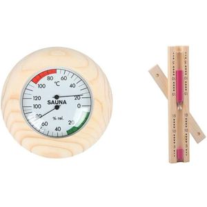 Houten Digitale Thermometer Voor Sauna Hygrometer Zand Timer Kit