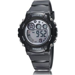 Aankomst OHSEN Kids Jongens Digitale Horloge LED Shock Horloge Zwarte Rubber Strap Kind Waterdichte Sport Horloge Relogio