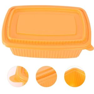 6Pcs Nemen Voedsel Container Wegwerp Opbergdoos Plastic Fruit Uitvoeren Case Verpakking Box Willekeurige Kleur