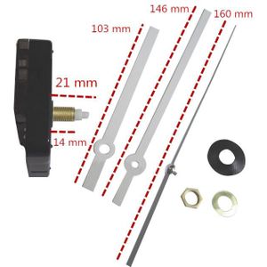 3 jaar garantie 10 sets Stille wandklok Quartz Uurwerk Mechanisme Zwart Wit Rood Handen Repair Kit Tool Set 21mm as