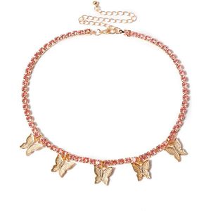 Duobla Vlinder Ketting Vrouwen Choker Gold Egirl Chain Rvs Luxe Boho Sieraden Hanger Kettingen