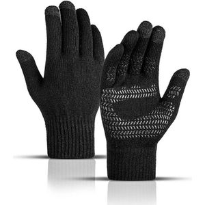 Winter Mannen Gebreide Handschoenen Touchscreen Antislip Rubber Solid Business Rijden Fietsen Volledige Vinger Herfst Antislip Mannelijke Handschoenen