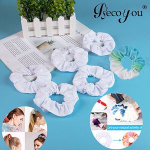 30 15 20Pcs Diy Kleur Katoen Wit Scrunchies Elastische Haar Banden Dye Paardenstaart Houder Voor Tie Dye Vrouwen meisjes Haar Accessoires