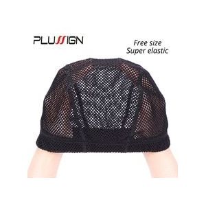 Plussign Grote Gat Mesh Koepel Pruik Cap Haarnetjes Grote Gat Zwart Dome Caps Om Pruiken Met Grote Elastische band Golf Cap 1Pcs