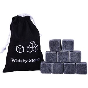 9 stuks 100% Whisky Ijsblokjes Wijn Drank Koeler Kubus Whisky Rock Huwelijksgeschenken Kerst Bar Benodigdheden