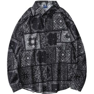 Autnmn/Lente Mannen Shirt Xl Xxl Grijs Zwart Volledige Mouw Casual Streetwear Mannelijke Vintage Koreaanse Shirts Hip hop Jas