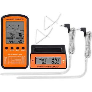 Bbq Draadloze Afstandsbediening Dual Probe Digitale Koken Vlees Voedsel Oven Thermometer Voor Grillen Roker